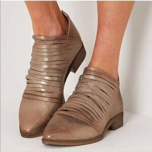 Free People Lost Valley Gold Metallic Ankle Booties Size 40